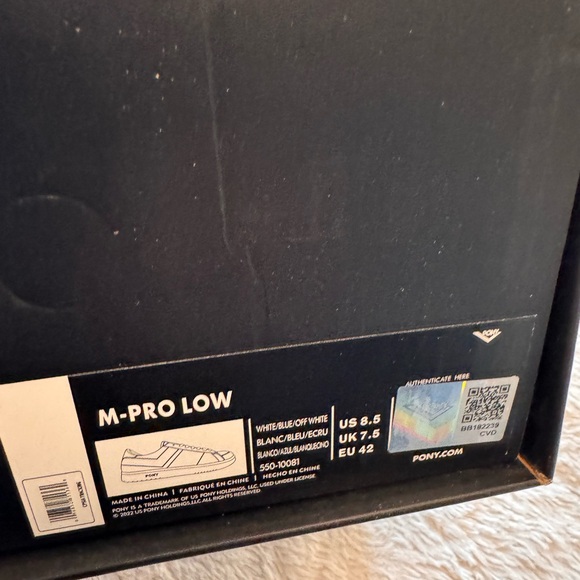 PONY Classic White and Blue Sneakers - Picture 4 of 4